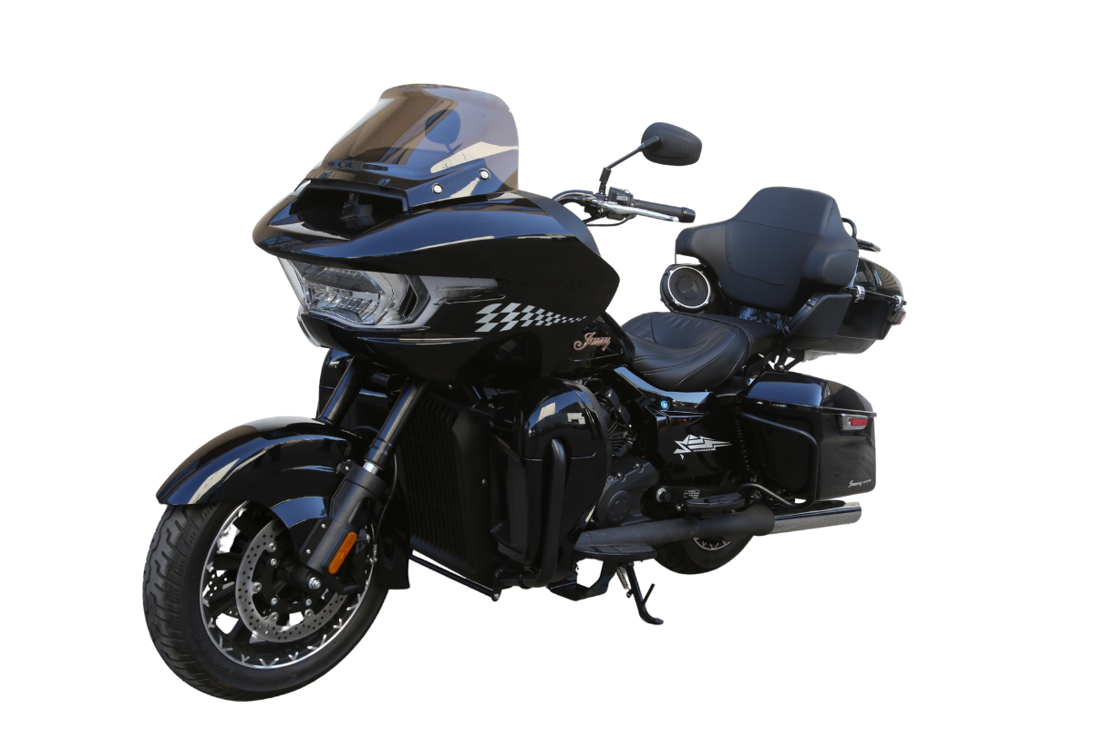 Jonway Roadster 800 moto bagger V-Twin 800cc con maletas vista general