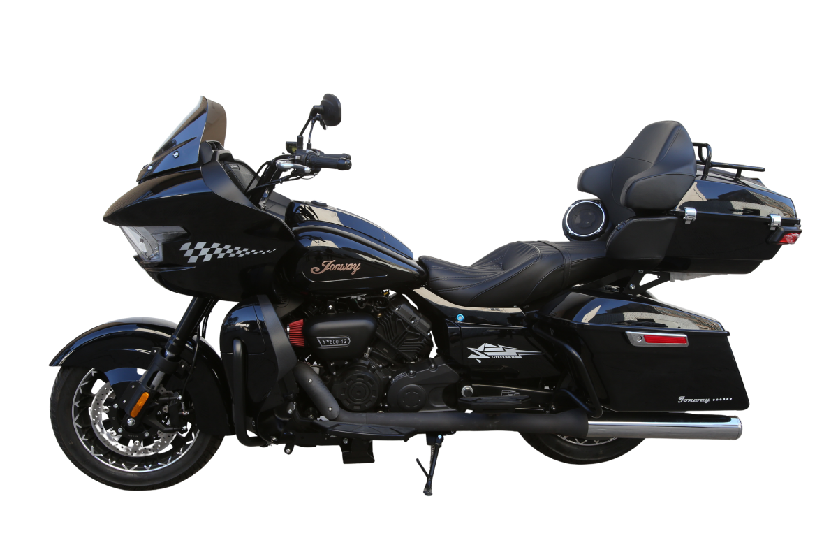 Jonway Roadster 800 bagger vista lateral con maletas