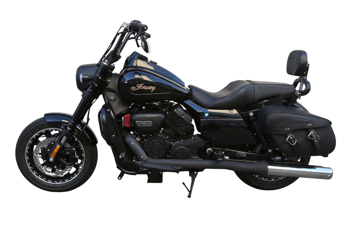 Jonway Traveler 800 vista lateral con alforjas